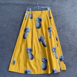 Pineapple print midi skirt